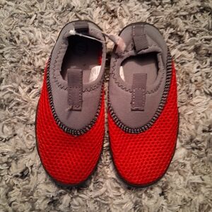 Kids Red and Gray Mesh Slip-On Shoes